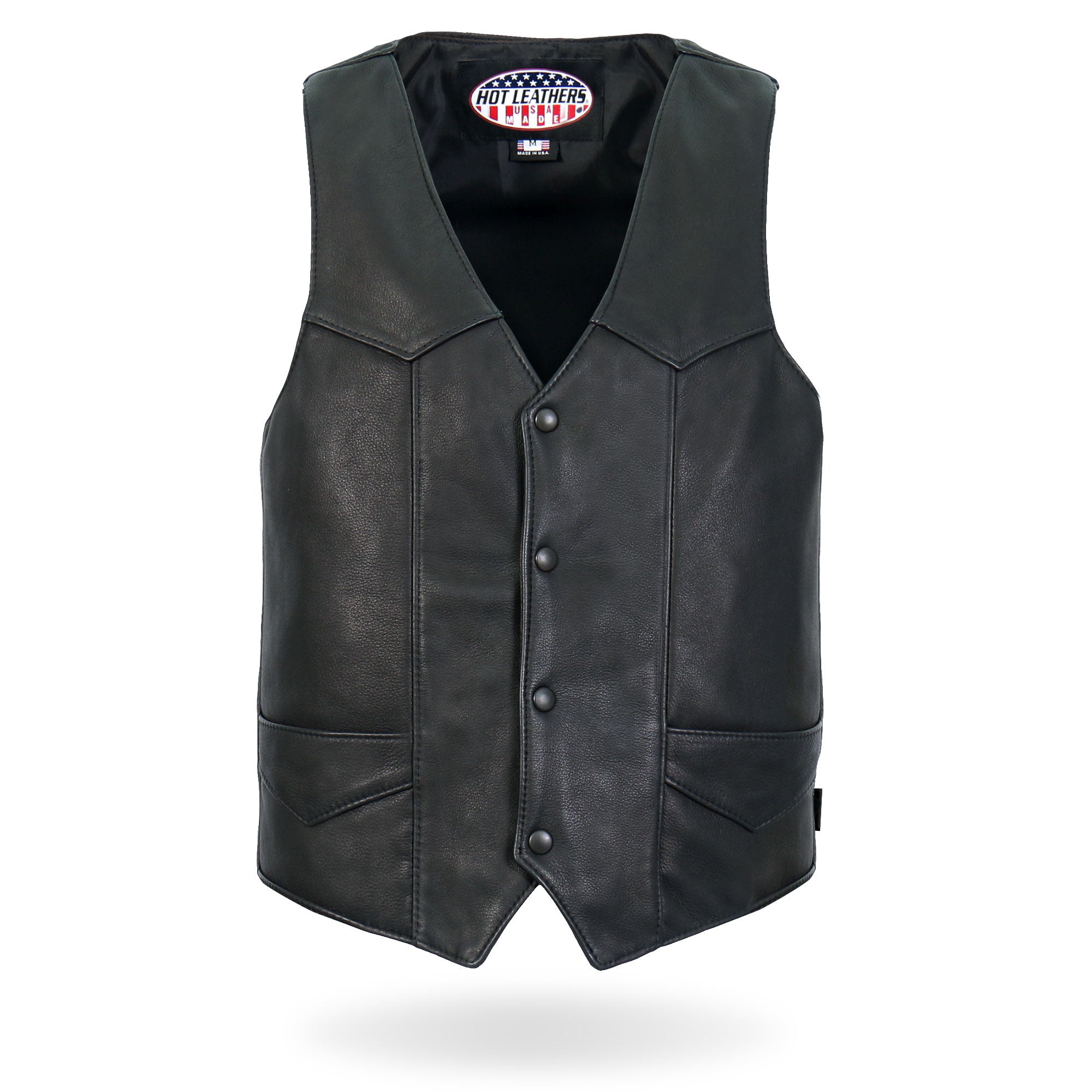 VSM5006 Men's USA Made Classic Premium Biker motorcycle Leather Vest