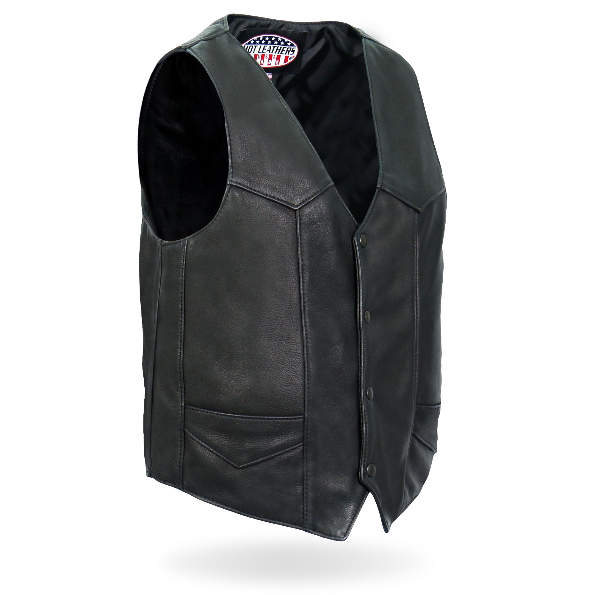 VSM5006 Men's USA Made Classic Premium Biker motorcycle Leather Vest