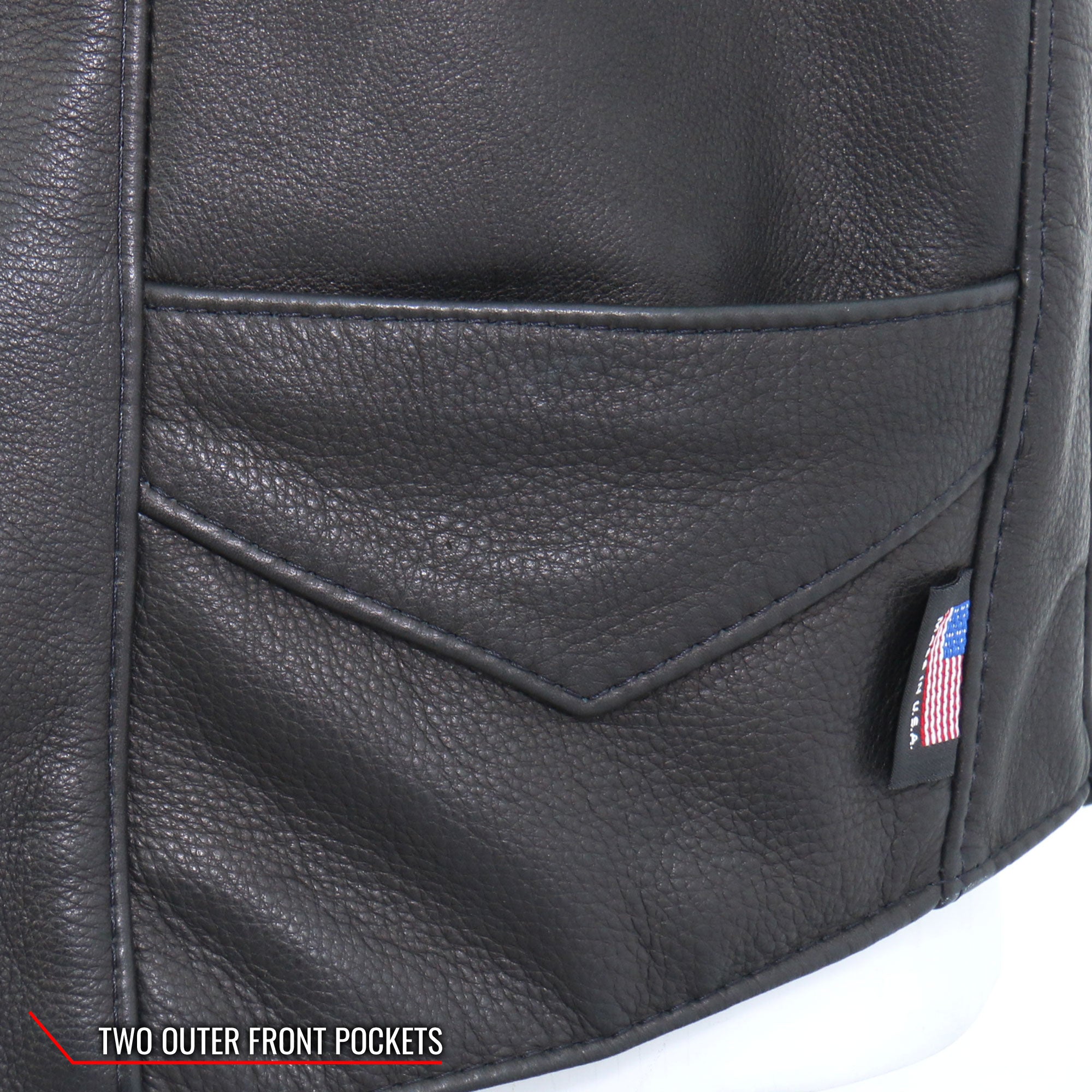 VSM5006 Men's USA Made Classic Premium Biker motorcycle Leather Vest