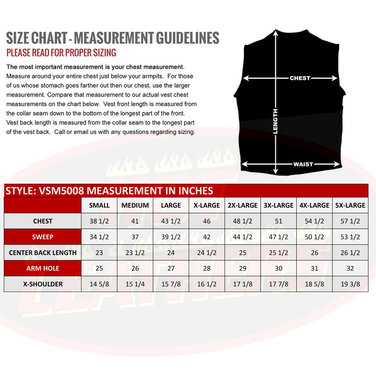 VSM5008 Men's USA Made Side Lace Premium Leather Motorcycle Biker Vest