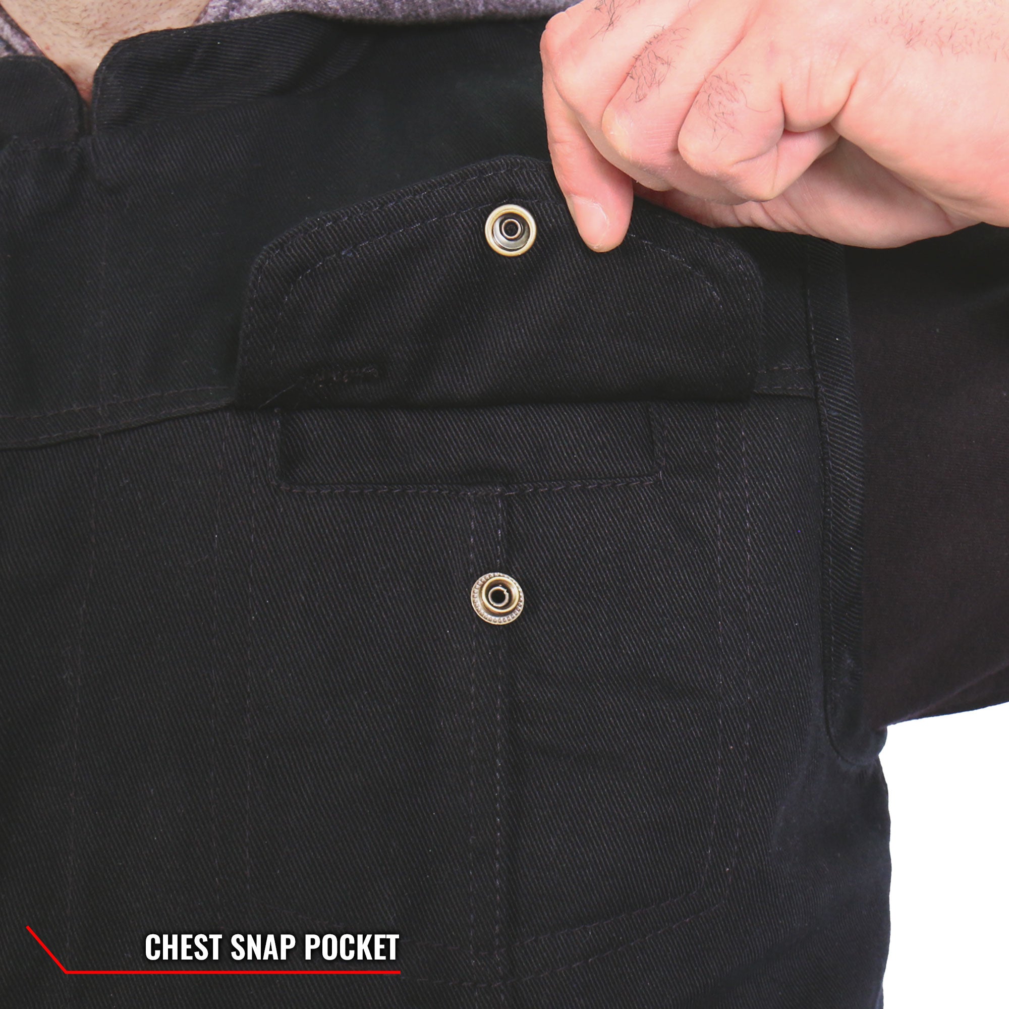 VSM6201 Men's Black 'Conceal and Carry' Motorcycle Club style Hooded Denim Biker Vest