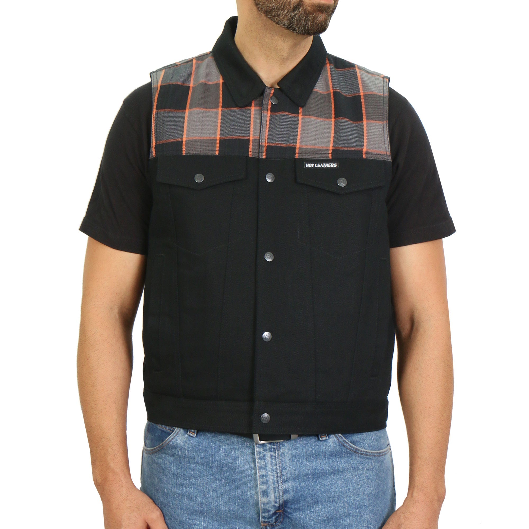 Men’s Denim and Flannel Conceal Carry Vest