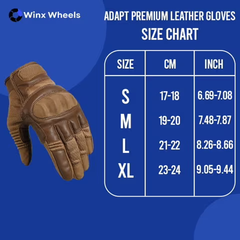  Winx Adapt Premium Leather Gloves Sizing Chart