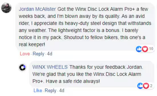 Winx Alarm Lock Pro+ Testimonial 1