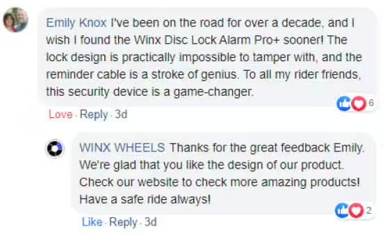 Winx Alarm Lock Pro+ Testimonial 2