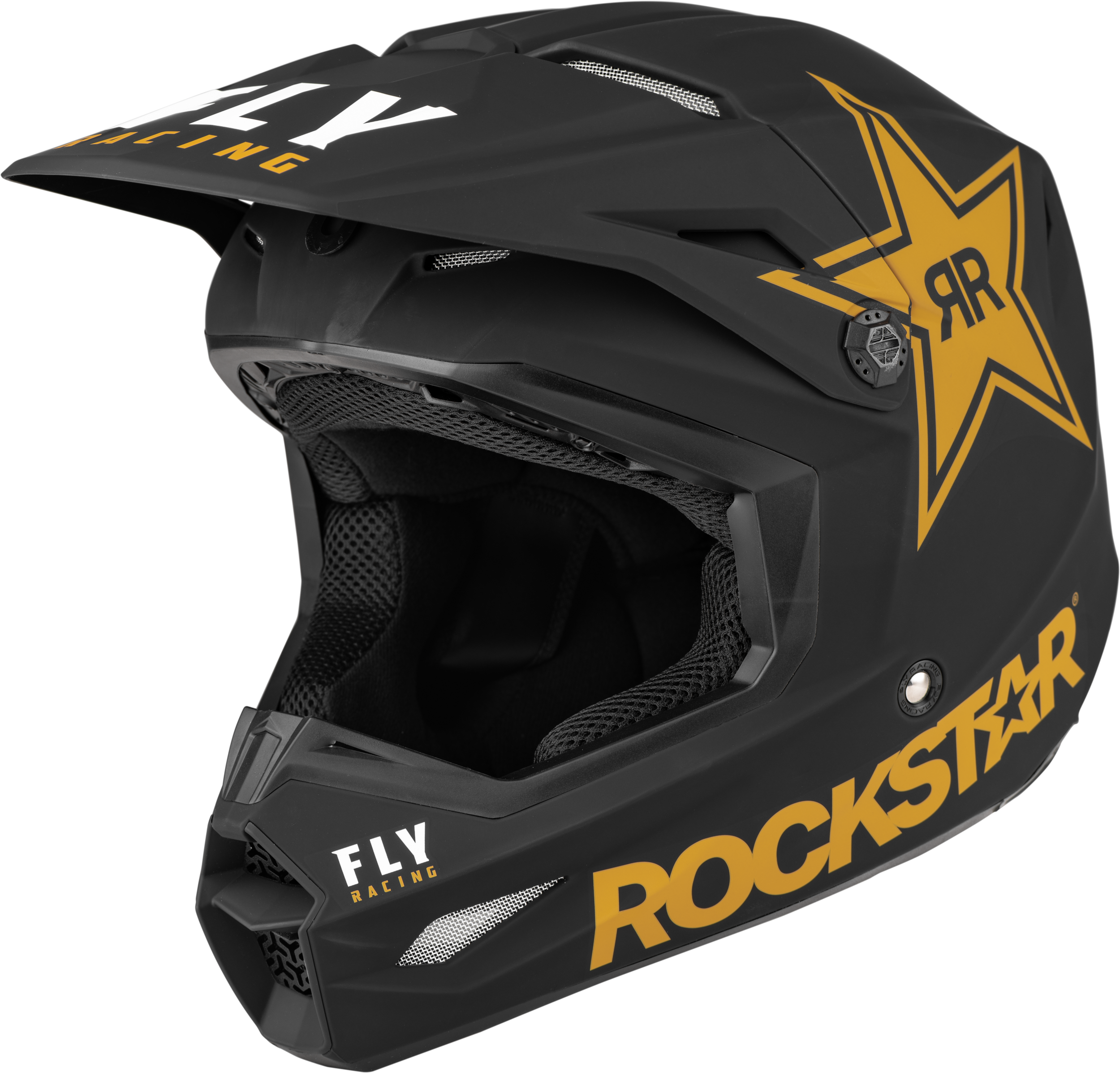 Fly Racing Kinetic Rockstar Helmet Matte Black/Gold Lg 73-3311L