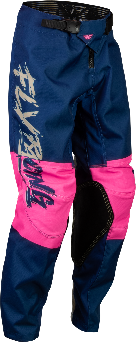 Fly Racing Youth Kinetic Khaos Pants Pink/Navy/Tan Sz 22 376-43422