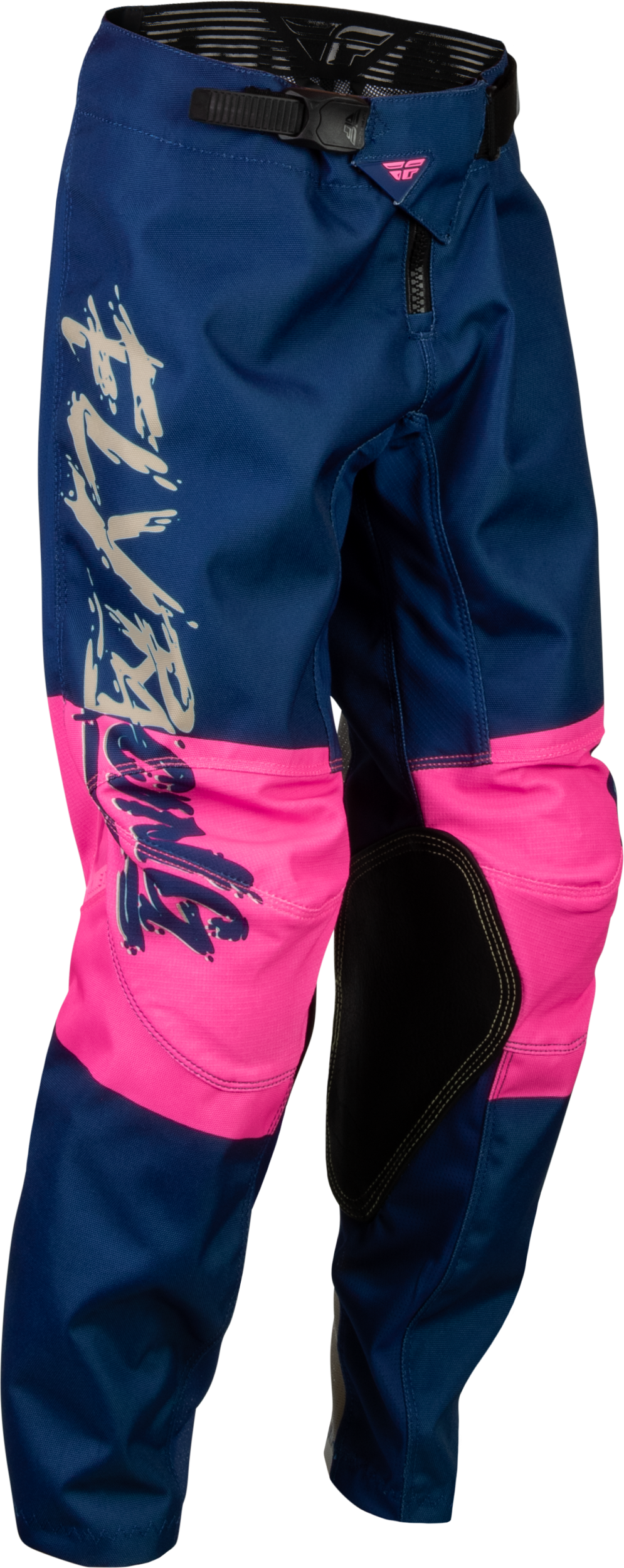 Fly Racing Youth Kinetic Khaos Pants Pink/Navy/Tan Sz 26 376-43426