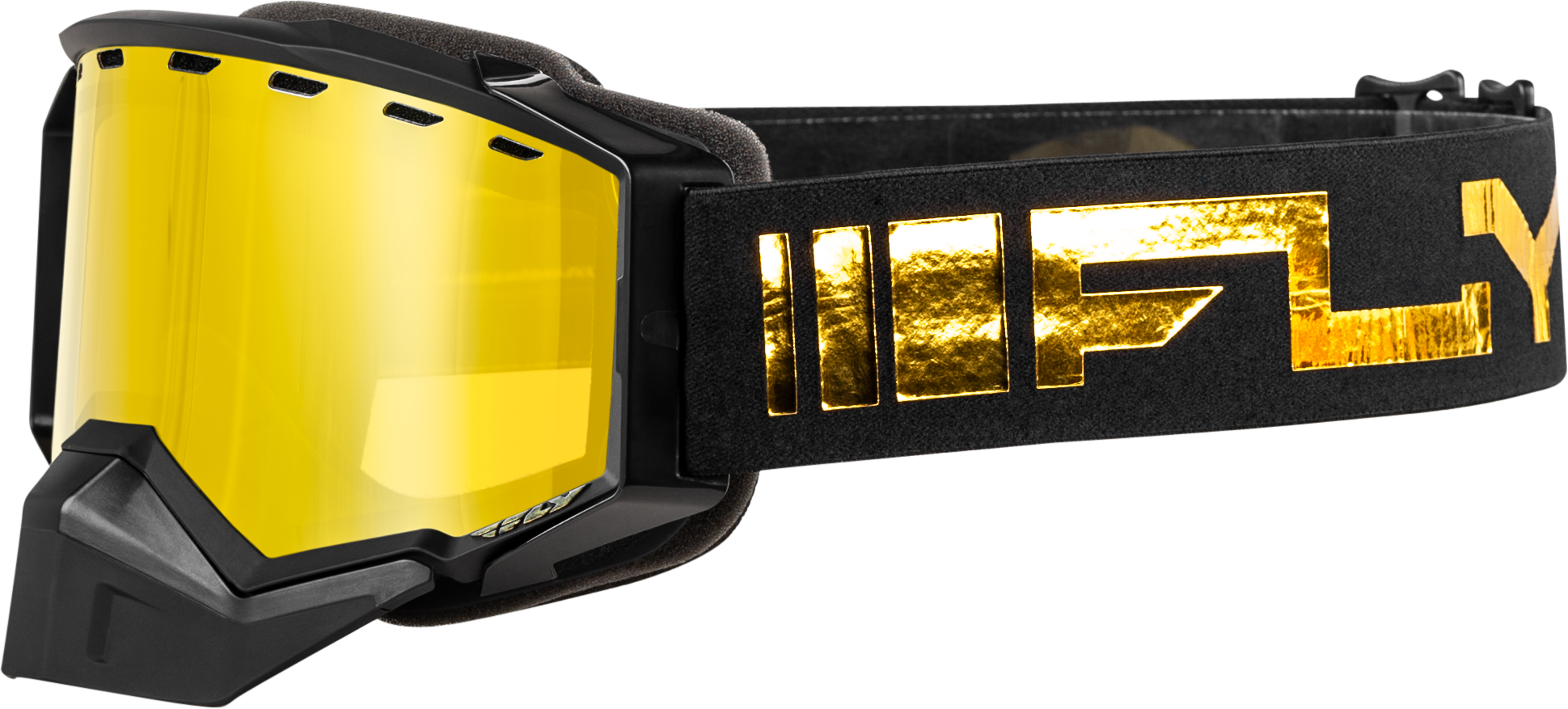 Fly Racing Zone Snow Goggle Black/Gold W/ Gold Mirror/Yellow Lens 37-50278