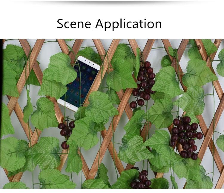 Artificial Decoration Vivid Vine Rattan Leaf Grass Grape Leaves Hanging For Wedding Home Kitchen Garden Party Decor Garland Fake Greenery Vine Leaves Hanging Green Foliage for Home Wedding Garden Wall Decoration