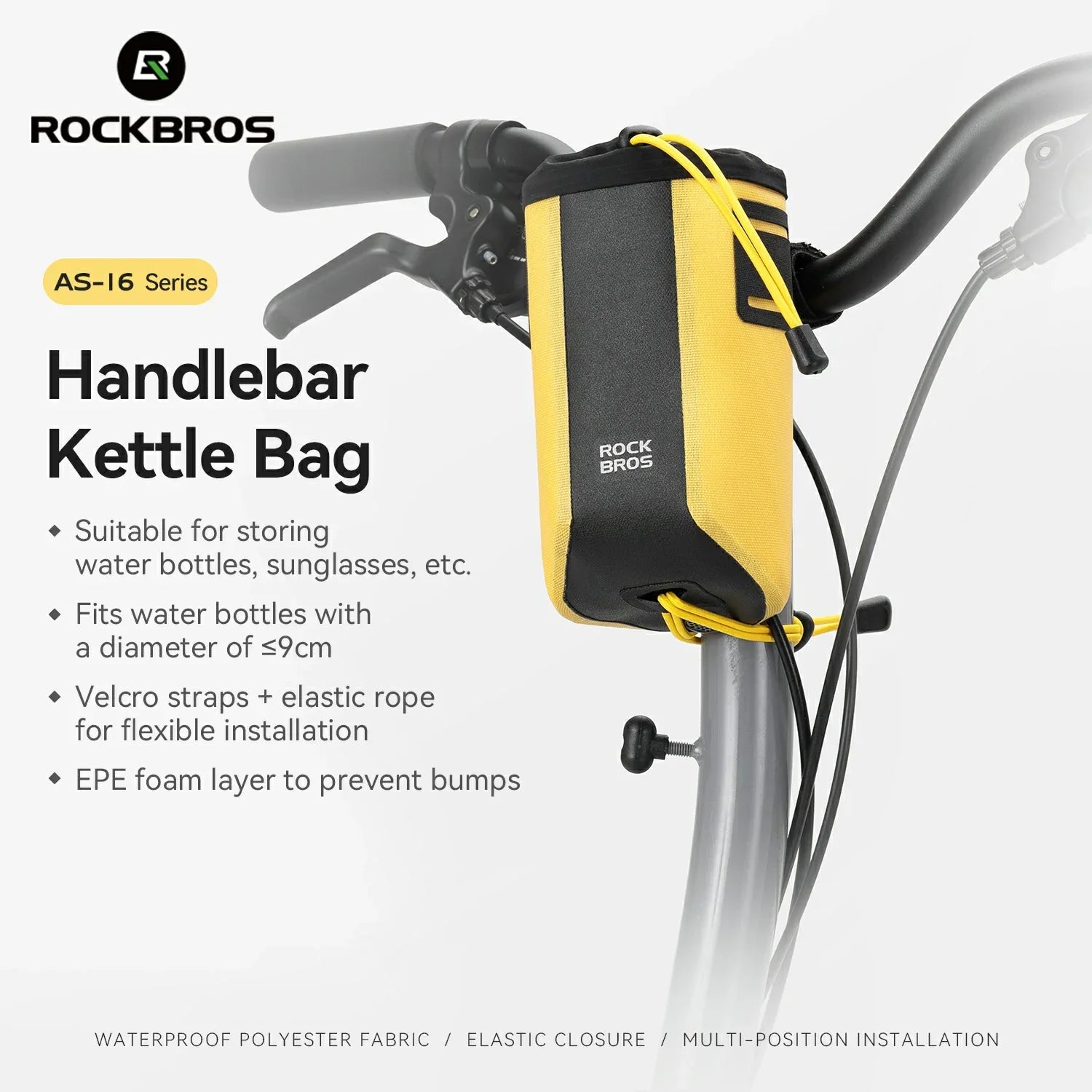 AS-162 100% Waterproof Water Bottle Handlebar Bag 1L