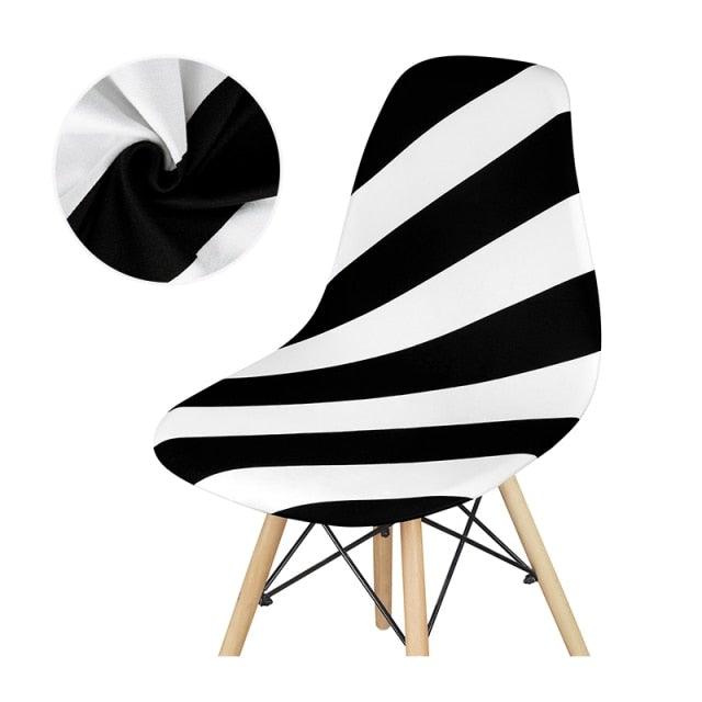 Avangarde Style  Printed Seat Cover For Shell Chair Armless Shell Chair Cover Banquet Home Slipcover Elastic Removable Stretch High Back For Sofa Armchairs