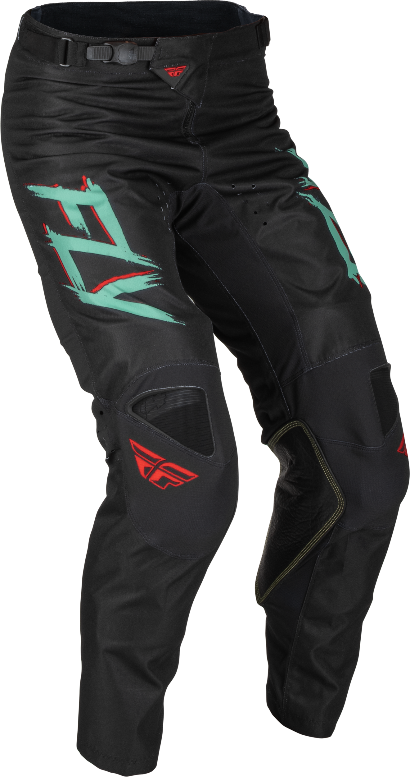 Fly Racing Kinetic S.E. Rave Pants Black/Mint/Red Sz 38 376-53438