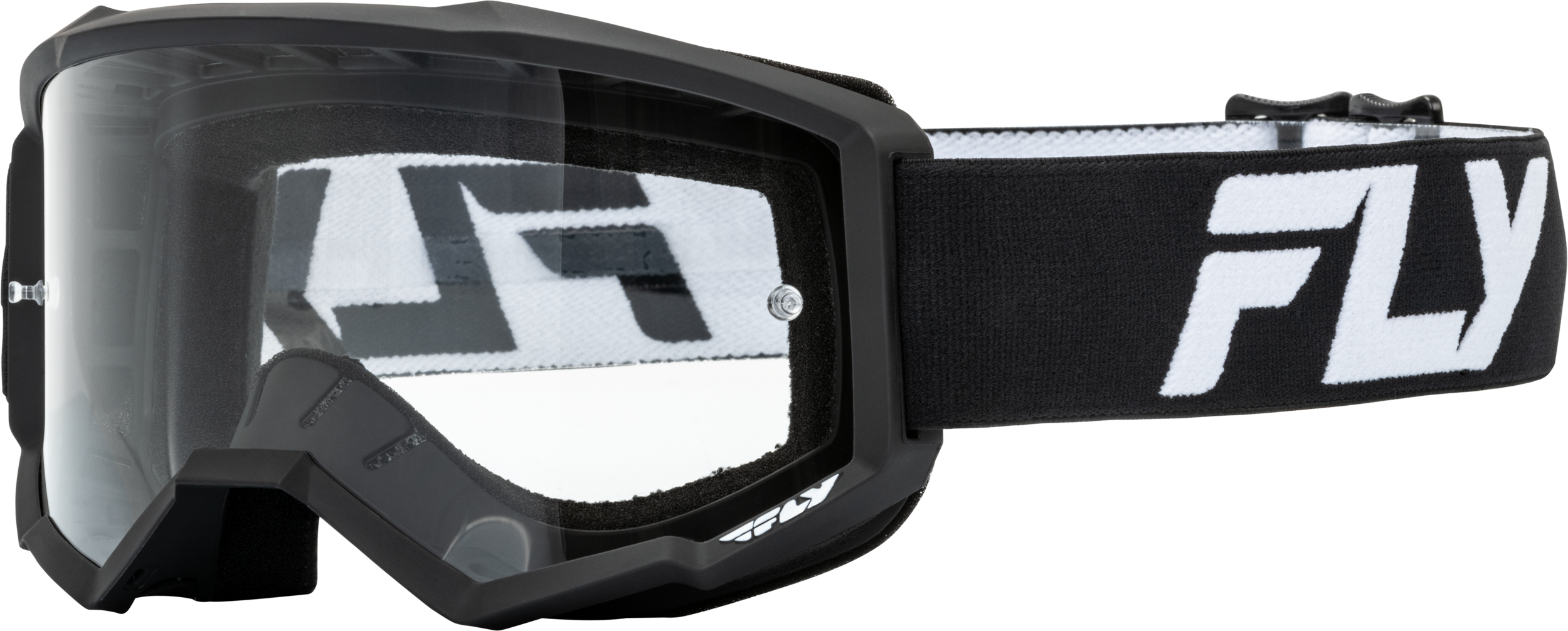 Fly Racing Focus Goggle Black/White W/ Clear Lens 37-51152