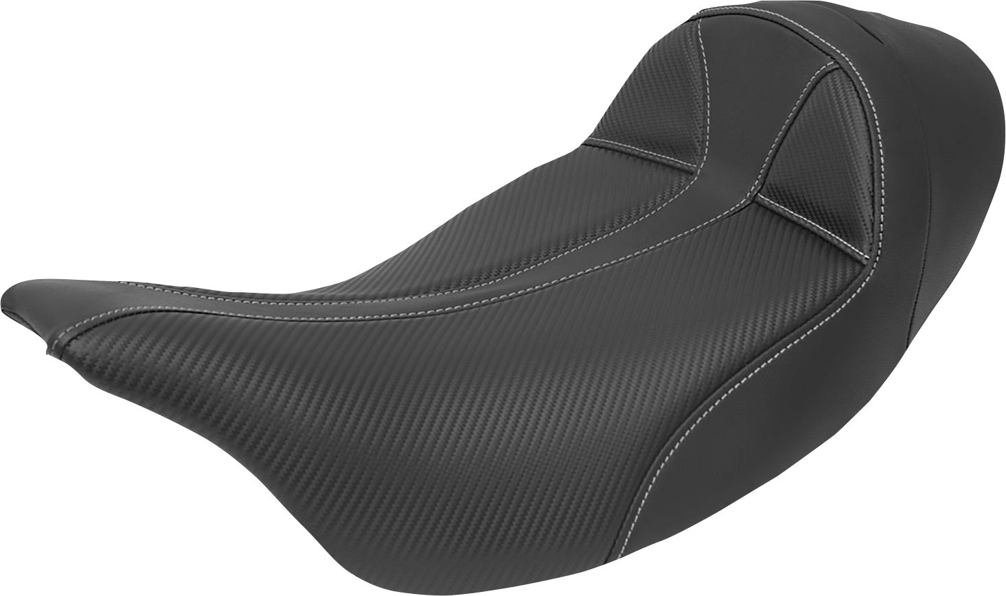 SADDLEMEN Dominator Solo Seat - Extended Reach - Stitched - Black w/ Gray Stitching - FL '08-'23 808-07B-0042EXT