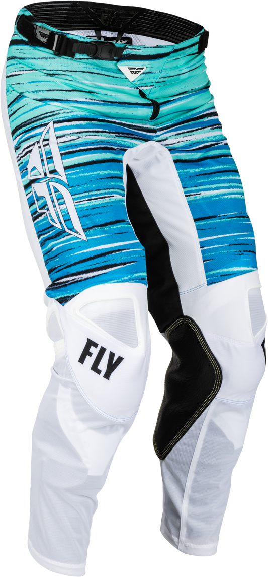 Fly Racing Kinetic Mesh Pants White/Blue/Mint Sz 30 376-32730