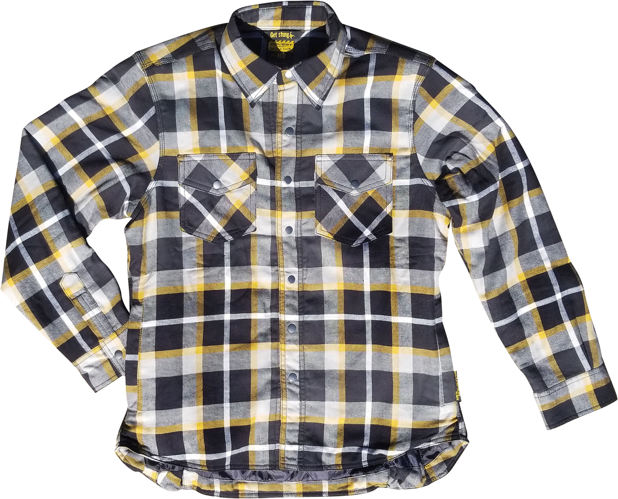 Covert Womens Flannel White/Yellow Xs