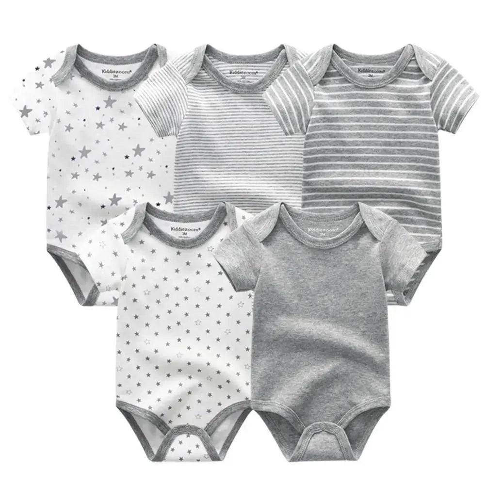 Baby Rompers Short Sleeve 100% Cotton Overalls Newborn Comfortable Clothes Super Soft Stretchable