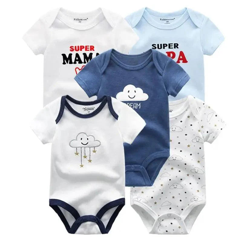Baby Rompers Short Sleeve 100% Cotton Overalls Newborn Comfortable Clothes Super Soft Stretchable