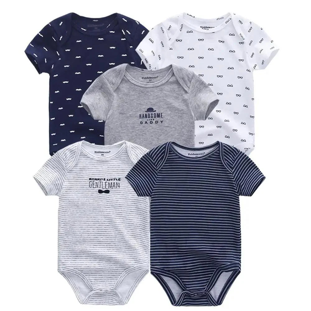 Baby Rompers Short Sleeve 100% Cotton Overalls Newborn Comfortable Clothes Super Soft Stretchable