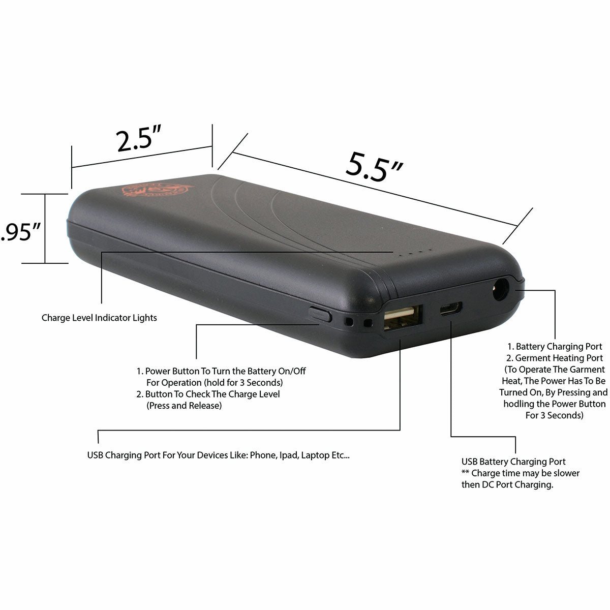 and Nexgen Heat BAT7410000 7.4v Universal Battery 10000 MAH for Heated Apparel