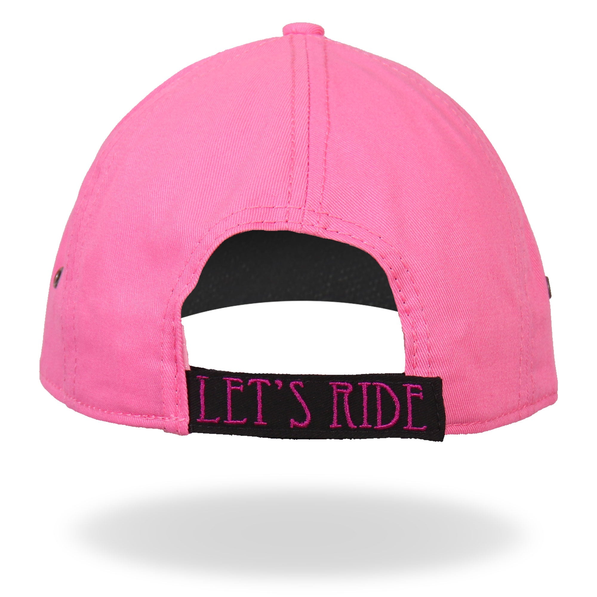 BCA1043 Ladies Let's Ride Heart Pink Ball Cap