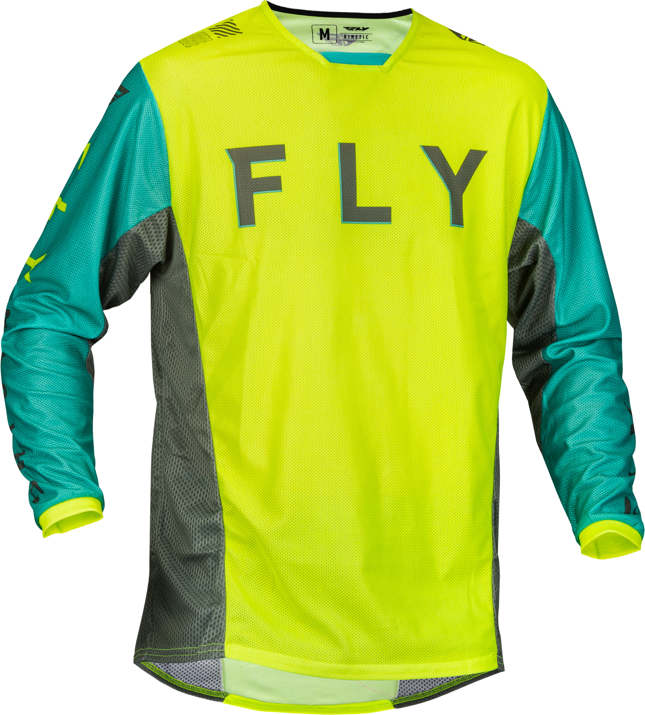 Fly Racing Kinetic Mesh Kore Jersey Hi-Vis/Teal/Grey Sm 377-316S