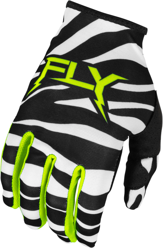 Fly Racing Lite Uncaged Gloves Black/White/Neon Green Xs 377-742XS