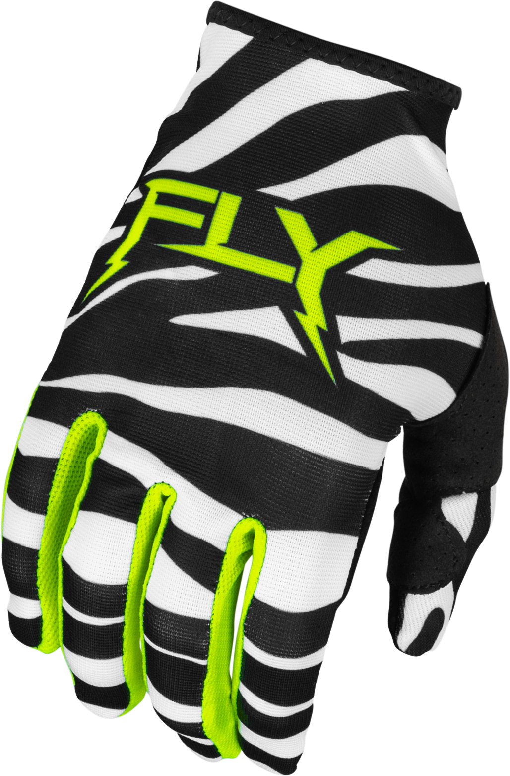 Fly Racing Lite Uncaged Gloves Black/White/Neon Green Sm 377-742S