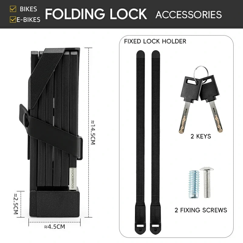 Mini Folding Bike Lock with Mount Bracket