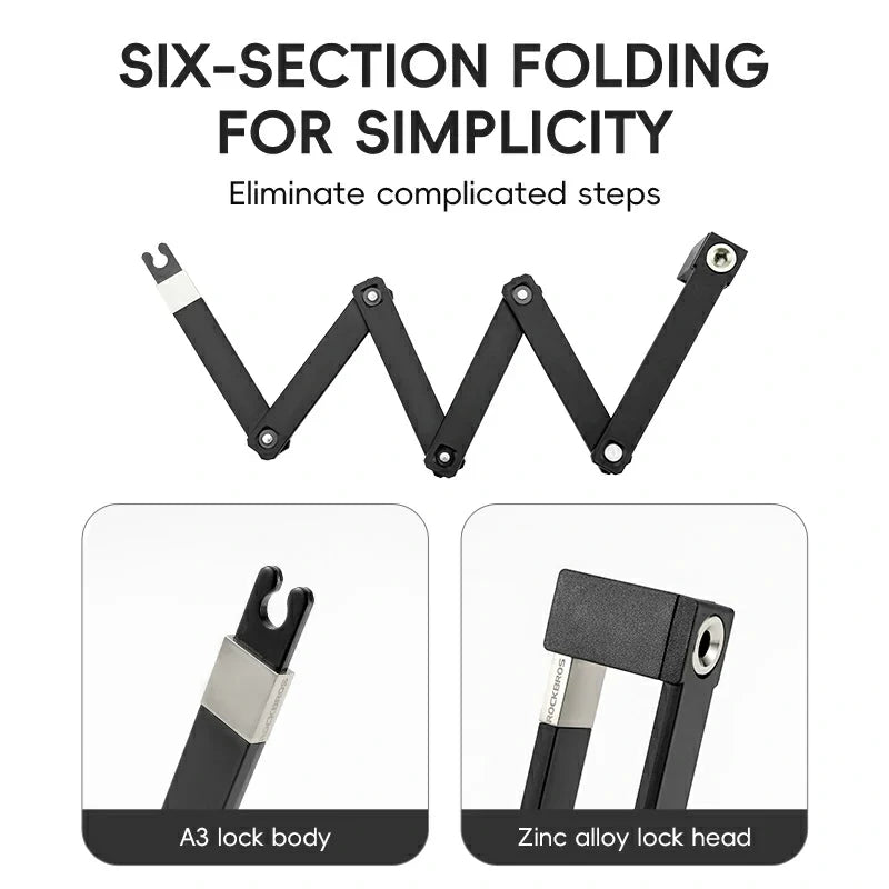 Mini Folding Bike Lock with Mount Bracket