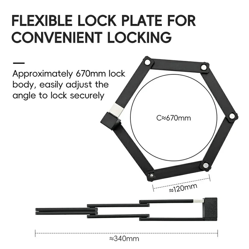 Mini Folding Bike Lock with Mount Bracket