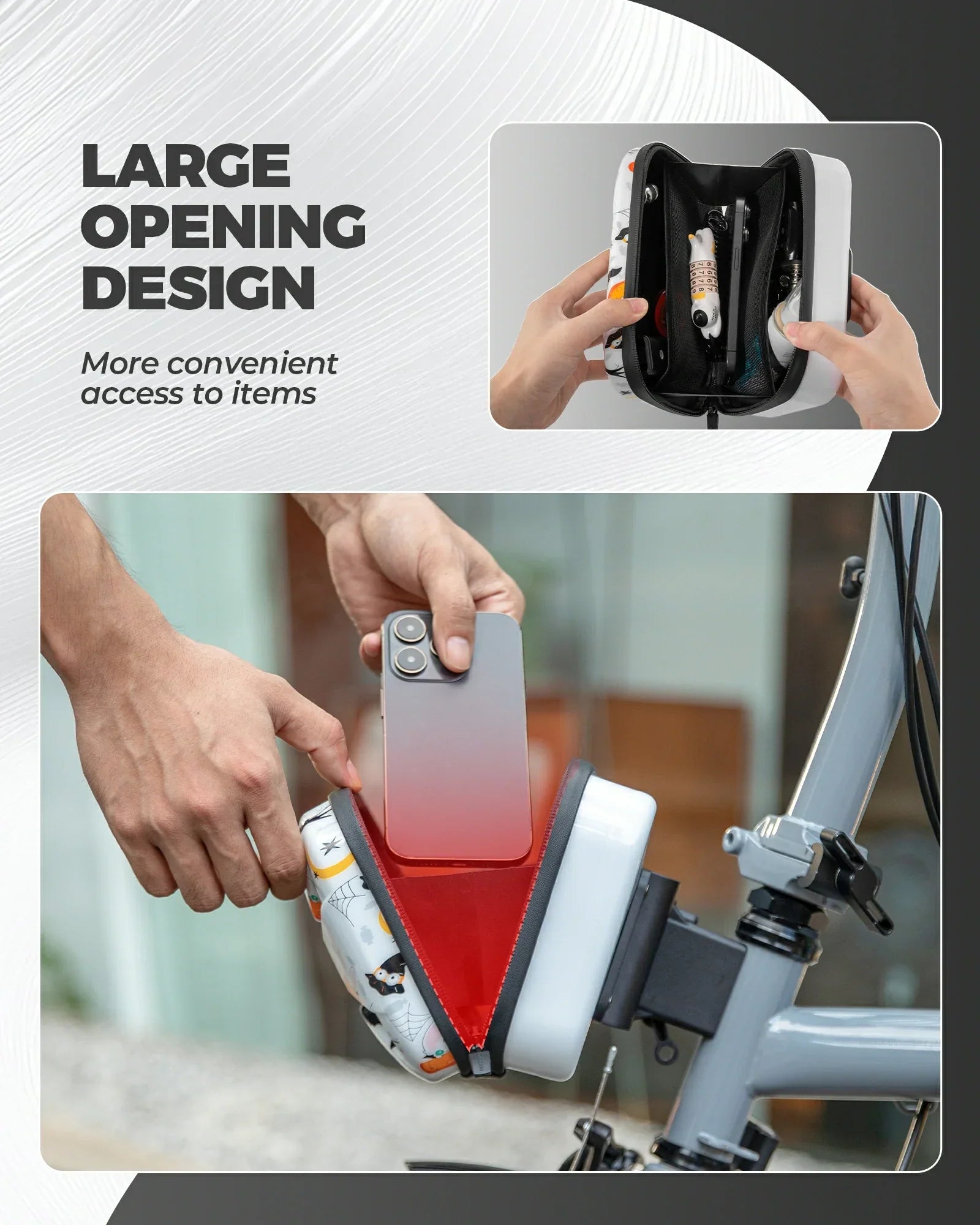 Bicycle Handlebar Bag Waterproof Hard Shell for Folding Bike