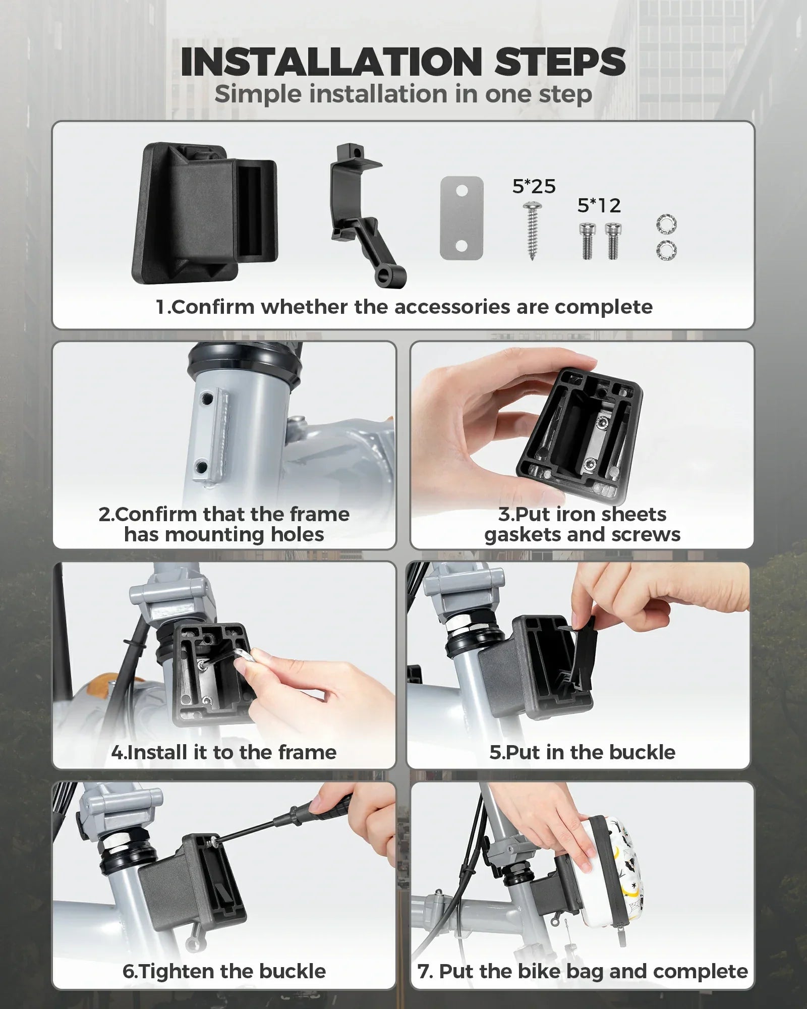 Bicycle Handlebar Bag Waterproof Hard Shell for Folding Bike
