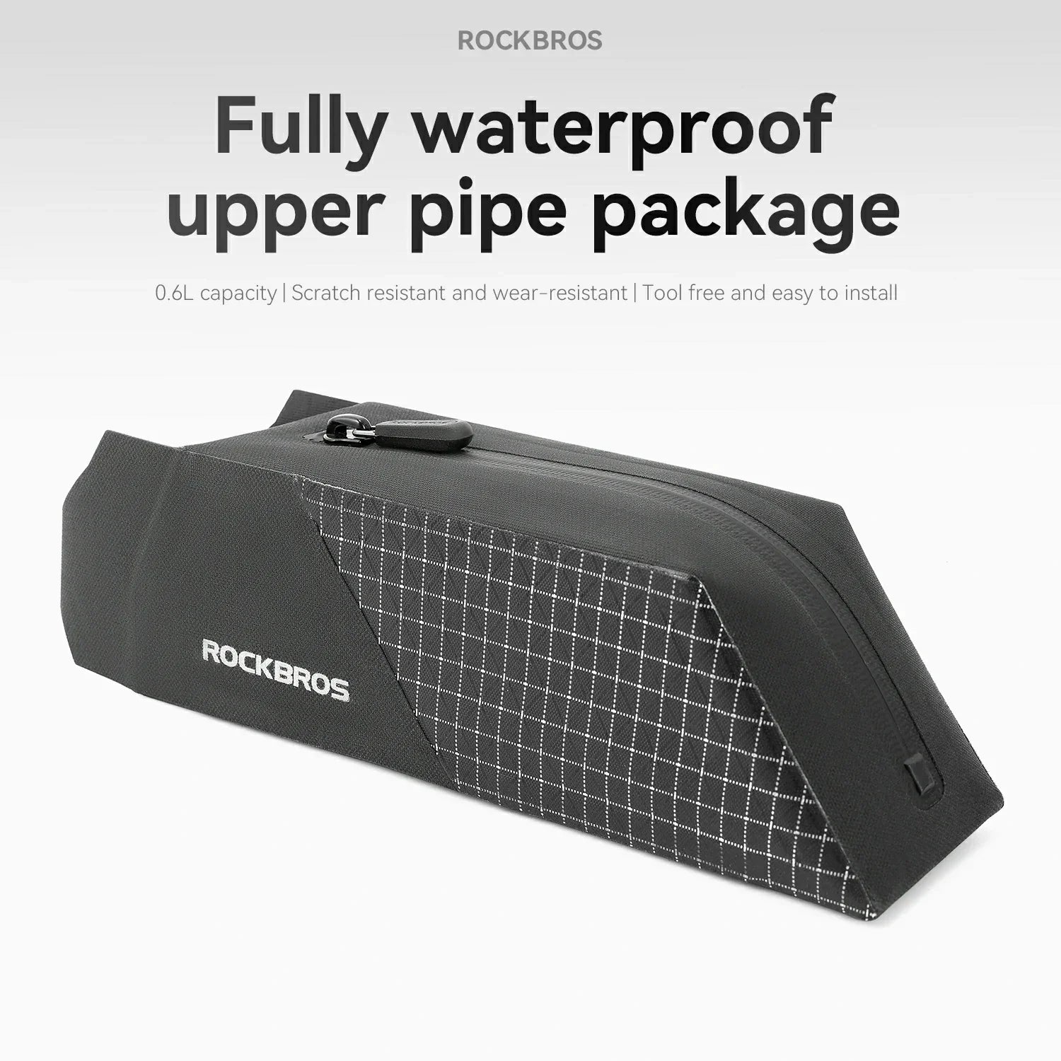 100% Waterproof Bike Frame Storage Bag Top Tube Bag 0.6L