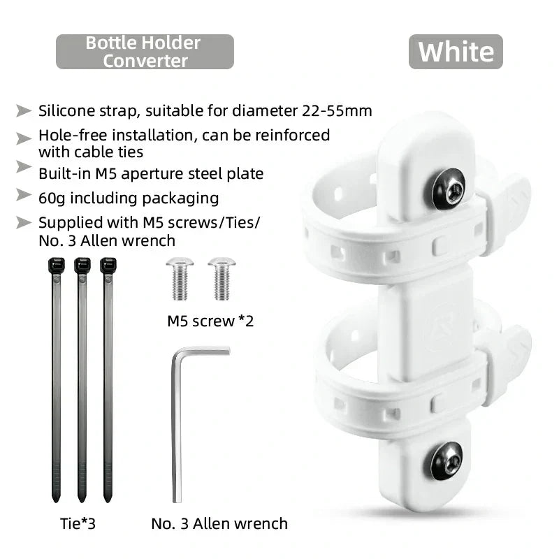 Bike Bottle Cage Adapter Converter with Silicone Strap