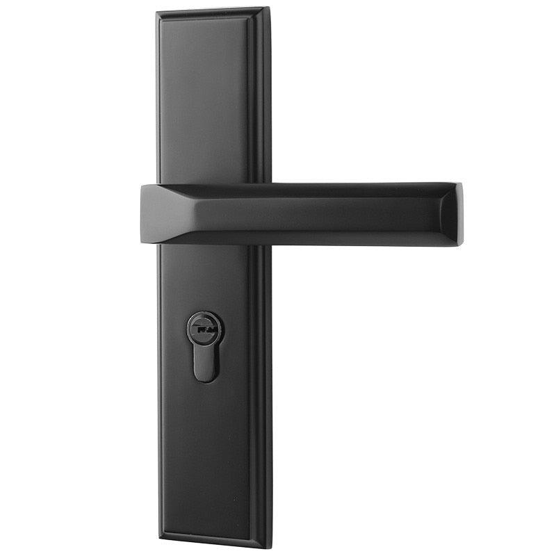 Inx Lock Black Interior Door Handle Door Lock for Bedroom White Plate Interior ...