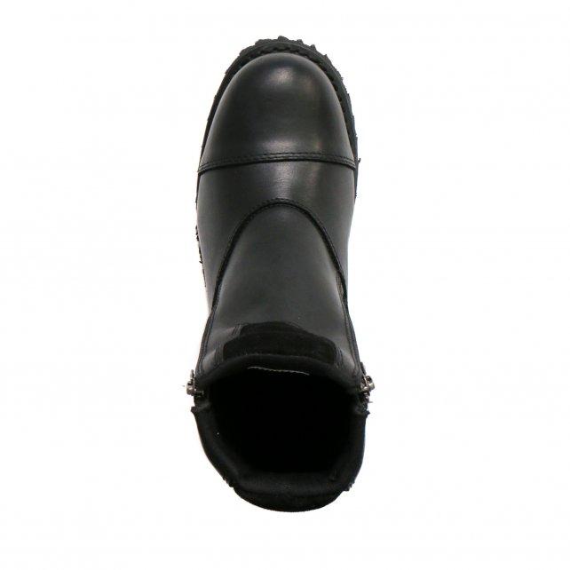 Ladies Black 6-inch Double Zip Cap Toe Leather Boots BTL1002