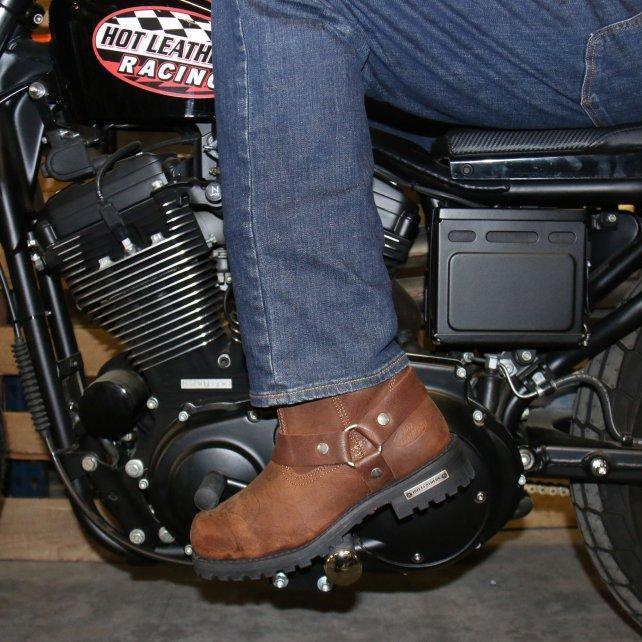 Men's Rust Brown 11-inch Harness Motorcycle Leather Boots BTM1001