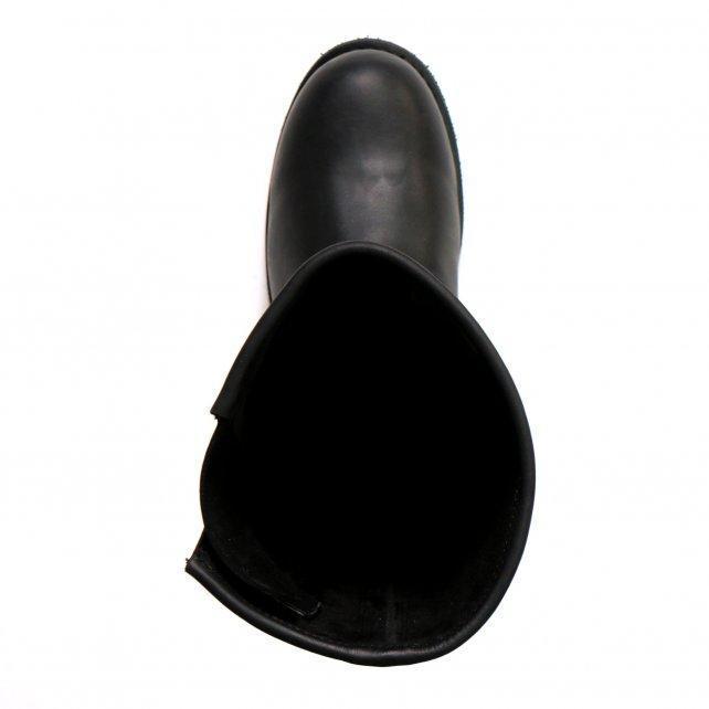 Men's Black 11-inch Round Toe Engineer Leather Boots BTM1002