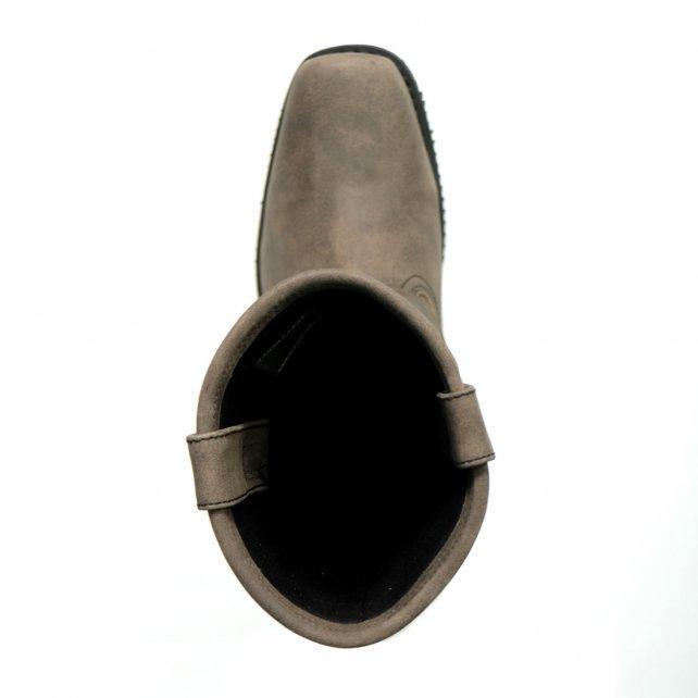 BTM1003 Men's Stone Wash Brown 11-inch Tall Harness Leather Boots