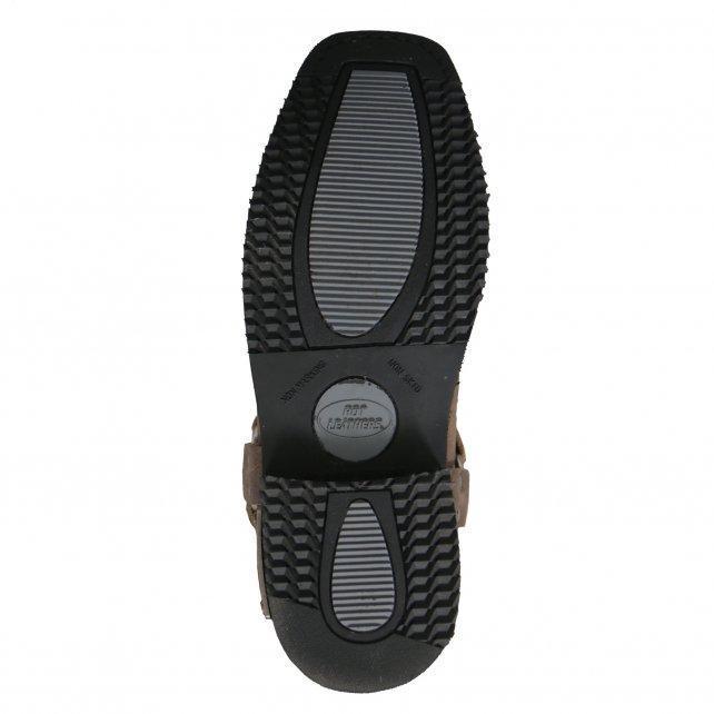 BTM1003 Men's Stone Wash Brown 11-inch Tall Harness Leather Boots