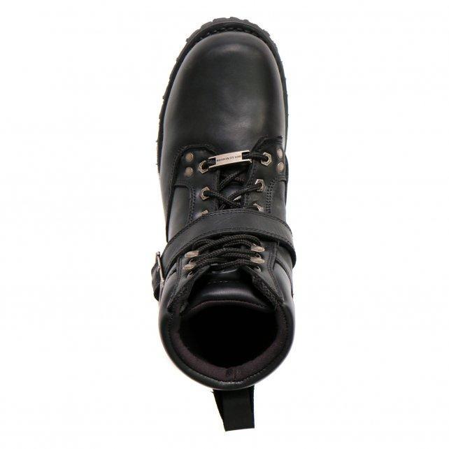 Men's Black 6-inch Logger Leather Boots with Adjustable Buckle BTM1007