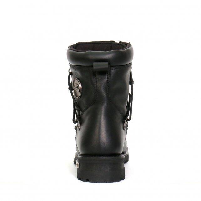 Men's Black 7-Inch Leather Lace Up Boots with Zipper Closure BTM1009