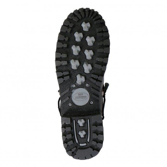 Men's Black 7-Inch Leather Lace Up Boots with Zipper Closure BTM1009