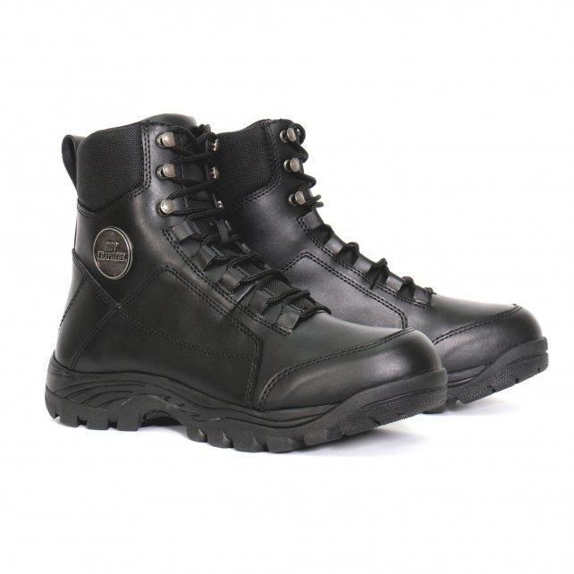 Men's Black Leather Swat Style Lace Up Boots  BTM1010