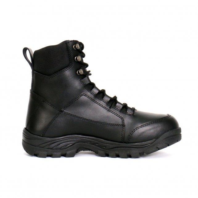 Men's Black Leather Swat Style Lace Up Boots  BTM1010