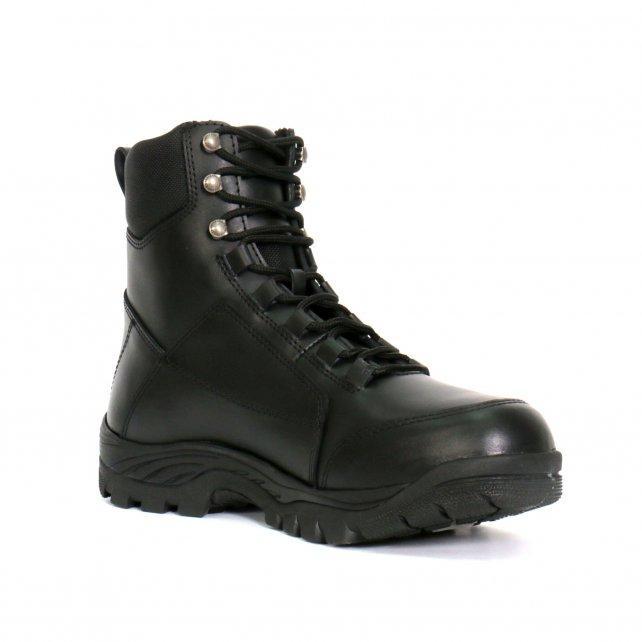 Men's Black Leather Swat Style Lace Up Boots  BTM1010