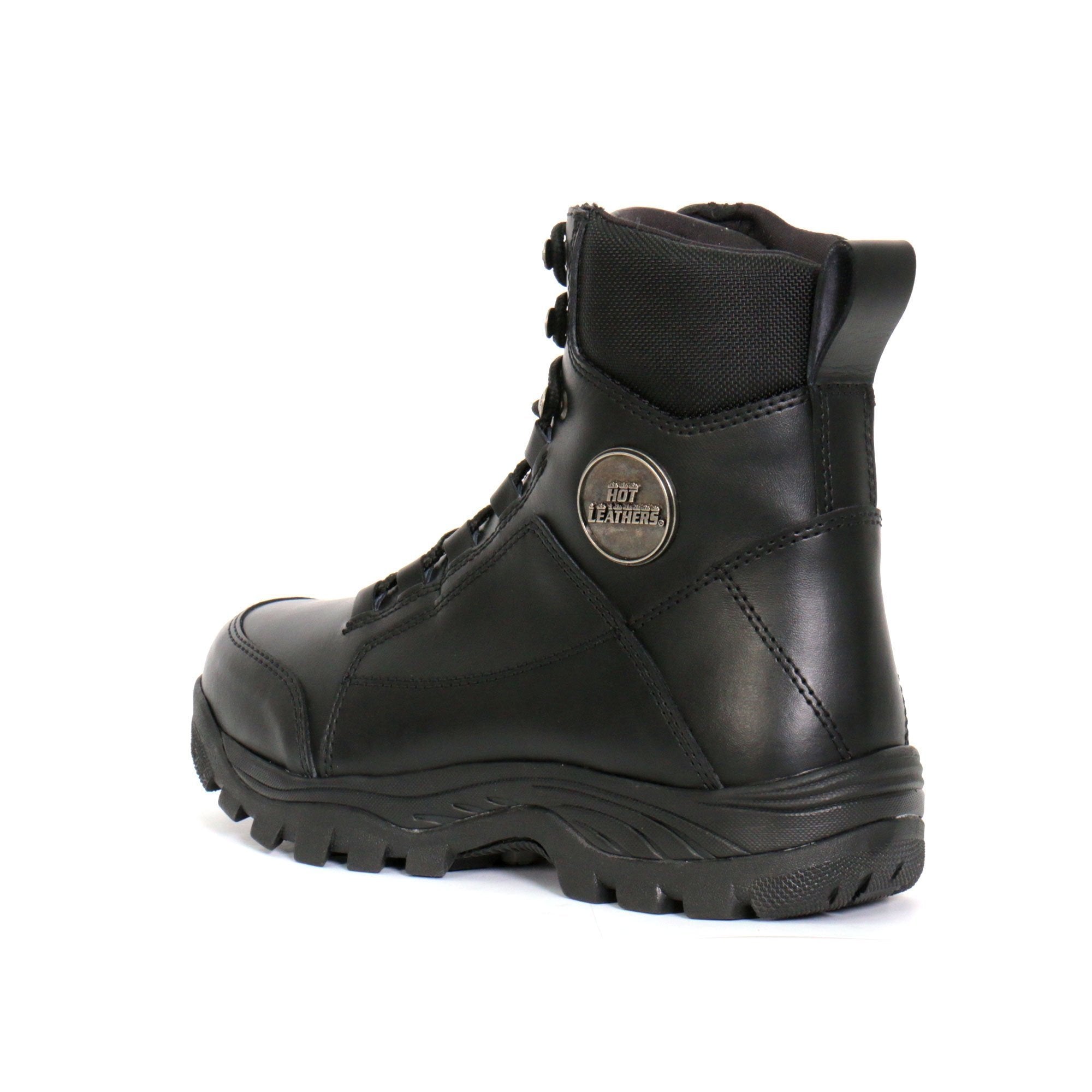 Men's Black Leather Swat Style Lace Up Boots  BTM1010