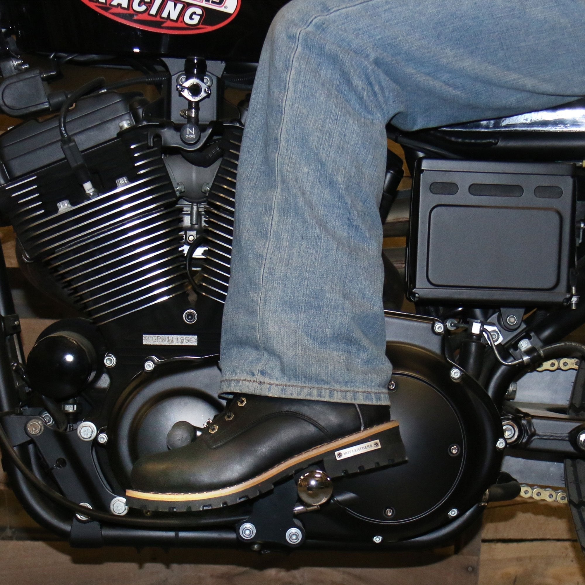 Men's 8 Inch Two Tone Logger Leather Lace Up Boots BTM1011